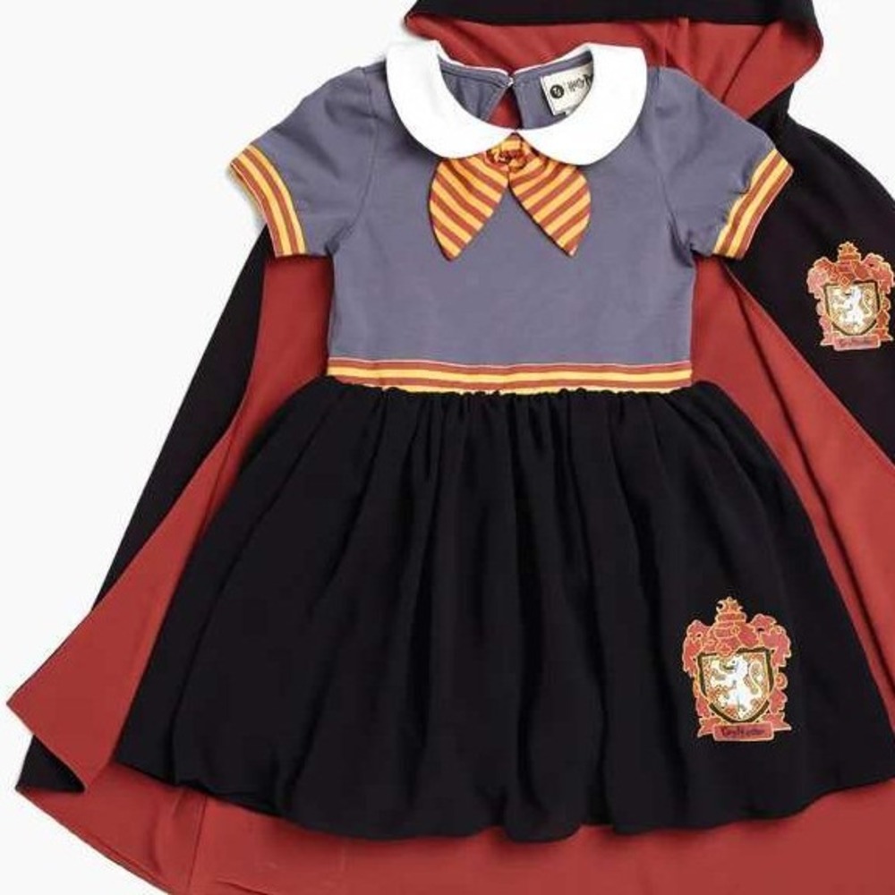 Harry Potter Gryffindor Dress Gray Black (NO CAPE) Size 7/8 New With Tags